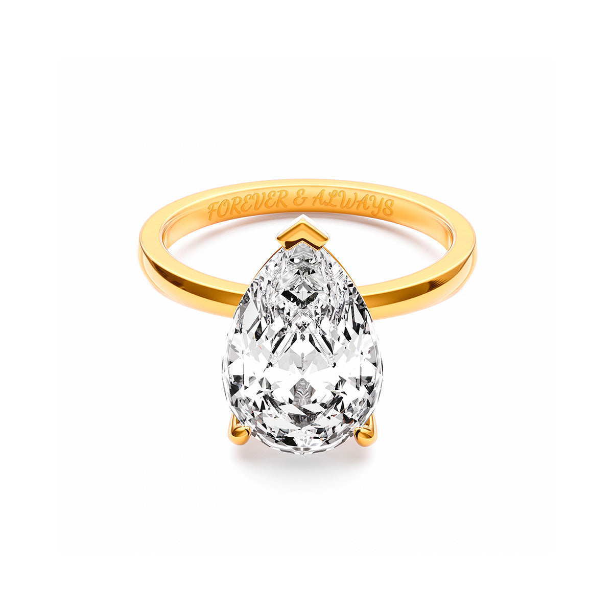 Pear Cut Solitaire Ring (Gold)