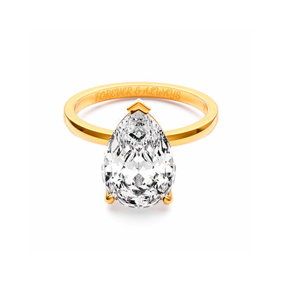 Pear Cut Solitaire Ring (Gold)