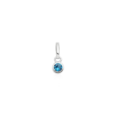 Round Birthstone Pendant (Silver)