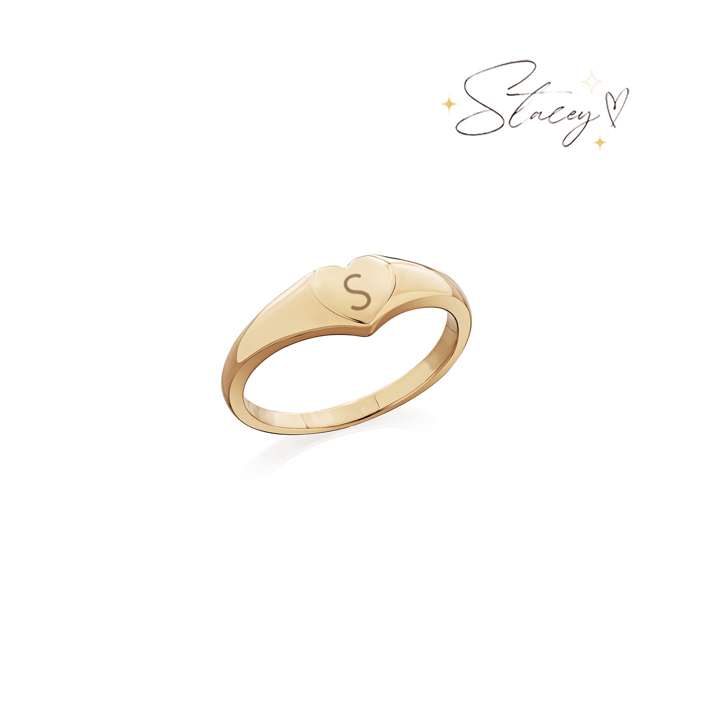 Small Heart Signet Ring (Gold)