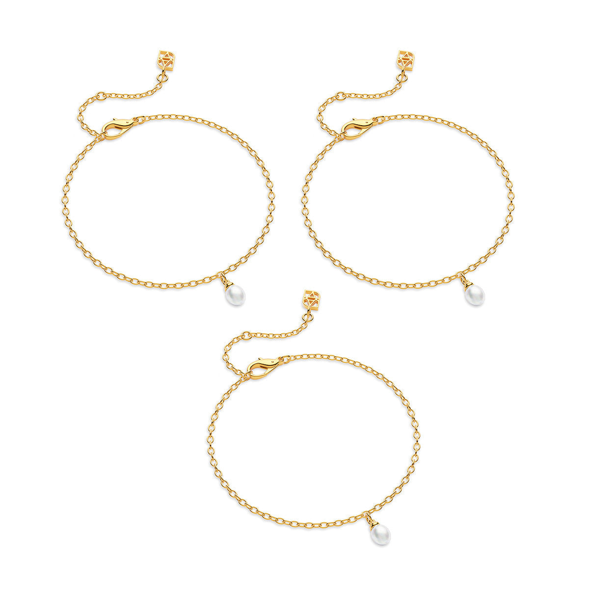 Fine Organic Pearl Bracelet Bridesmaid Gift Set (Gold)