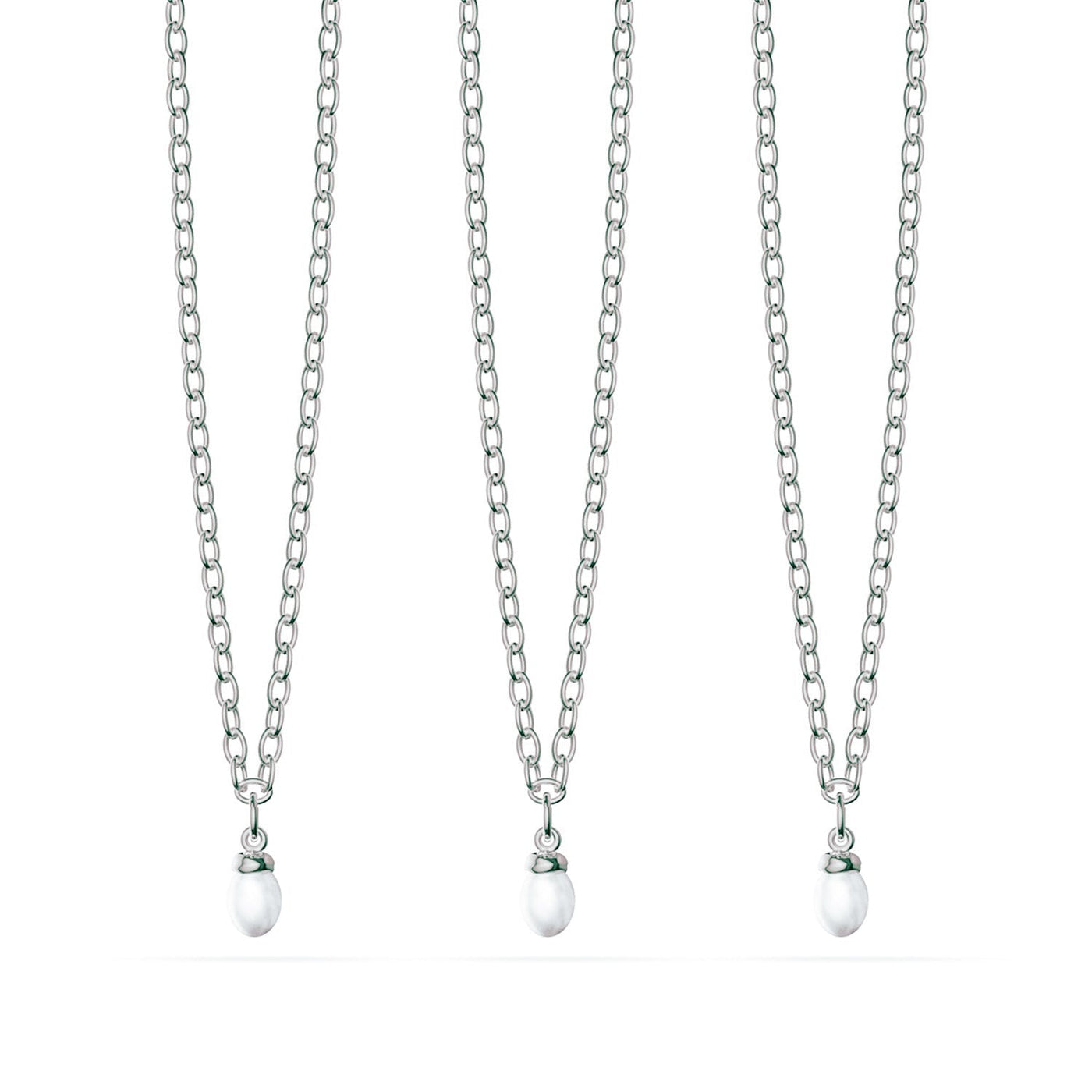 Fine Organic Pearl Necklace Bridesmaid Gift Set (Silver)