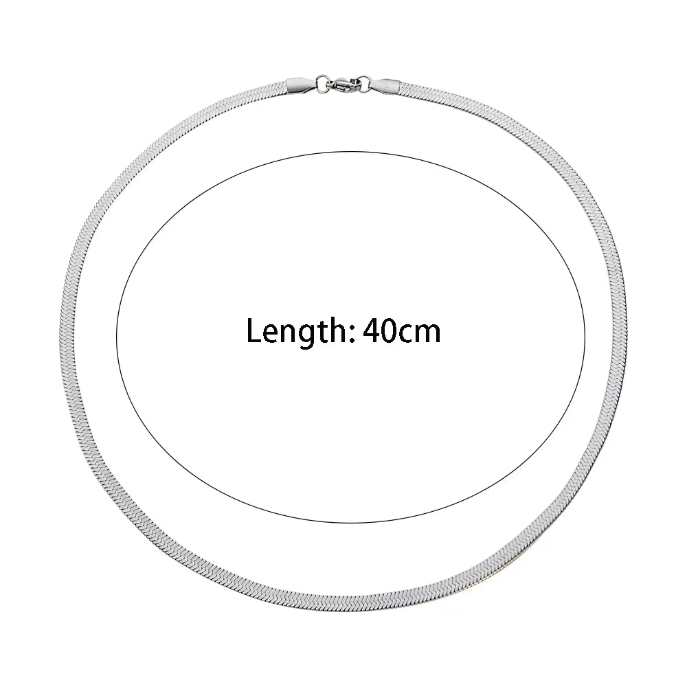 Tarnish Free 18K Gold PVD Plated Jewelry Stainless Steel Herryingbone Chain Necklace