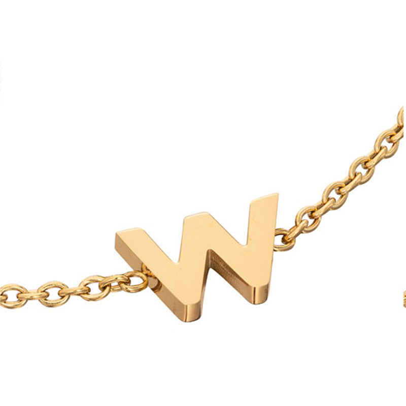 Initial & Pearl Bracelet Set (Gold)