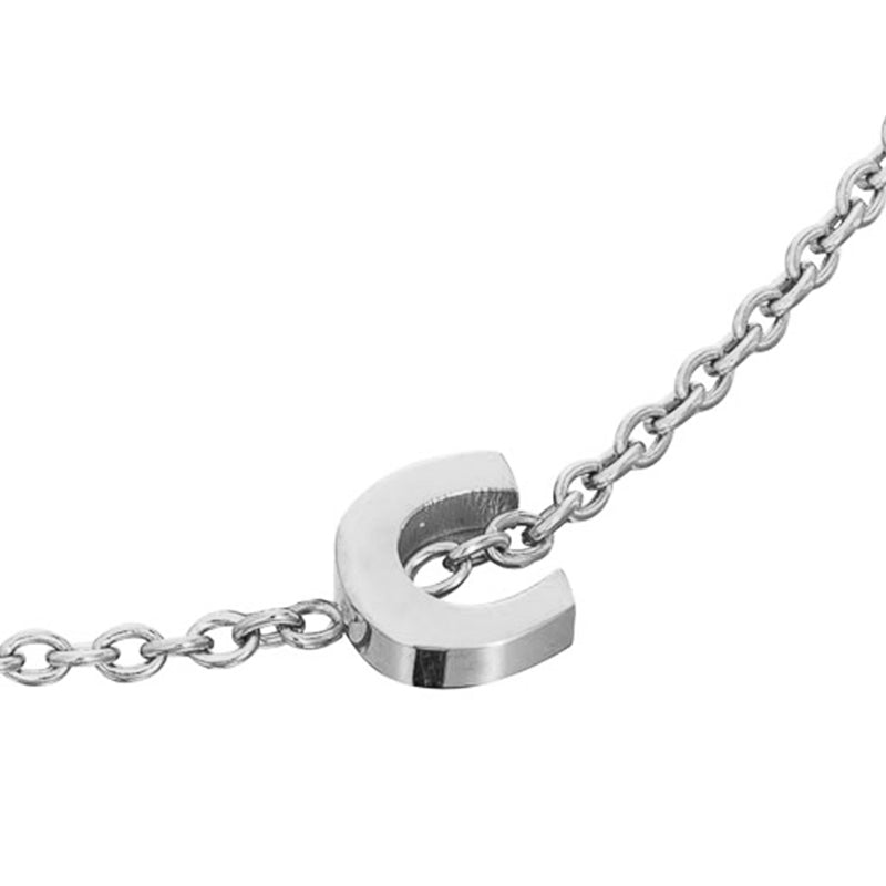 Initial & Pearl Bracelet Set (Silver)