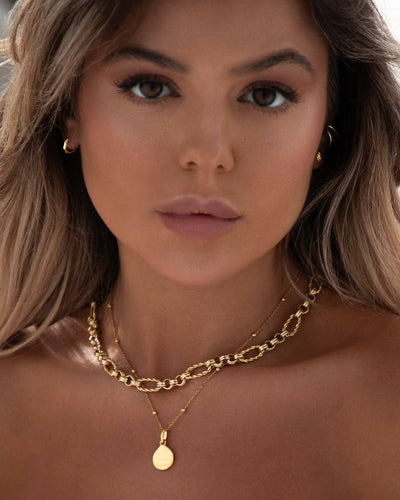 Sterling Silver Geometric Huggie Hoops (Gold)