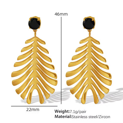 JEWELRY EH210 Premium Sense of Inlaid Zirconia Earrings 2024 New Exquisite Earrings Feathery Korean Version