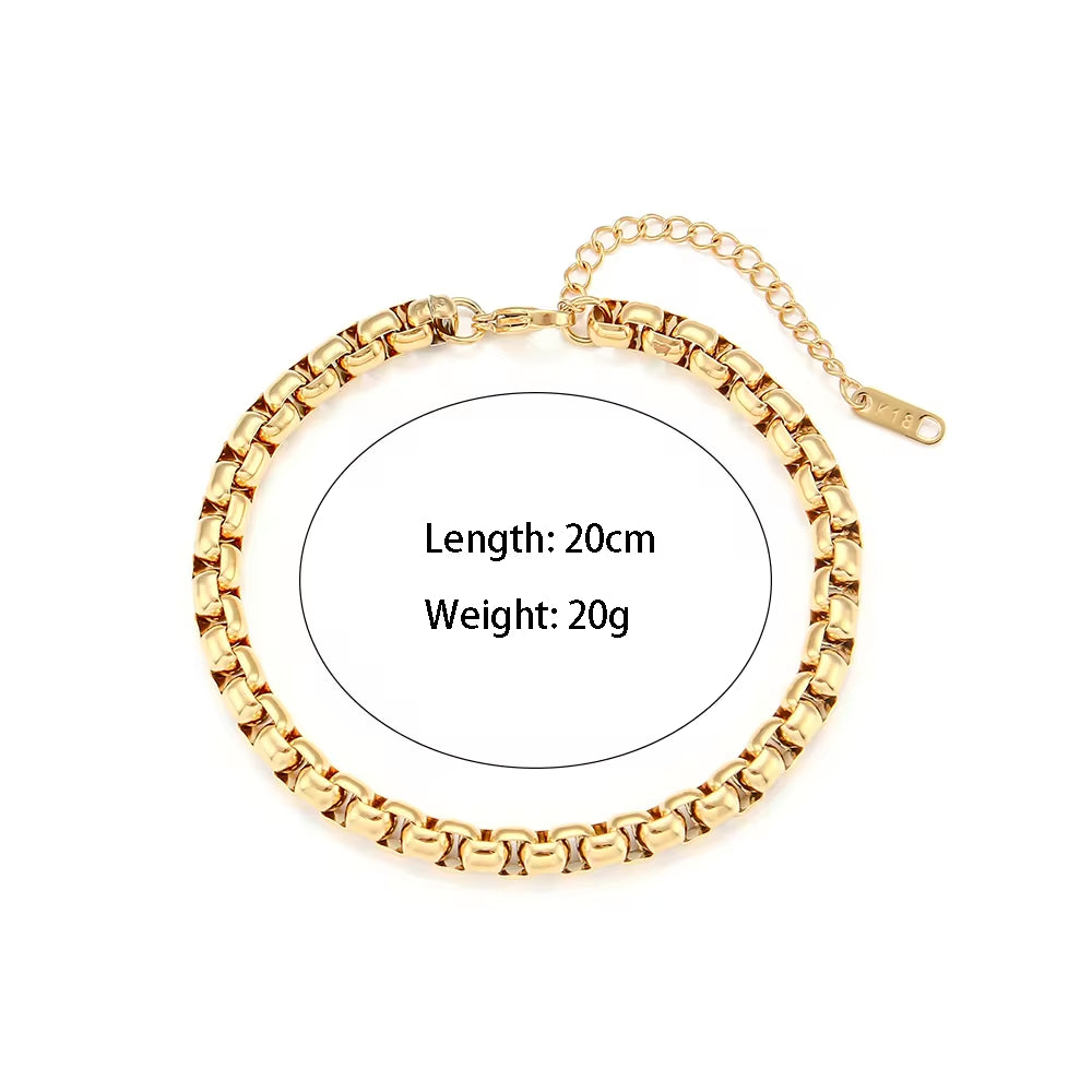 Tarnish Free 18K Gold PVD Plated Jewelry Stainless Steel Herryingbone Chain Necklace